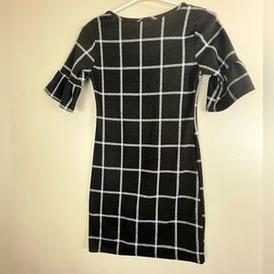 Black and white Checkered Midi dress